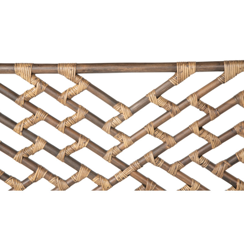 Kouboo Rattan Chippendale Headboard, California King Size, Antique